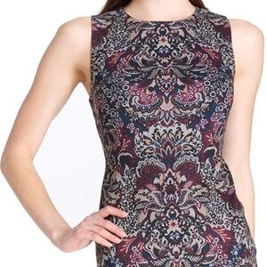 Tommy Hilfiger Sleeveless Paisley Sheath Dress Size 14